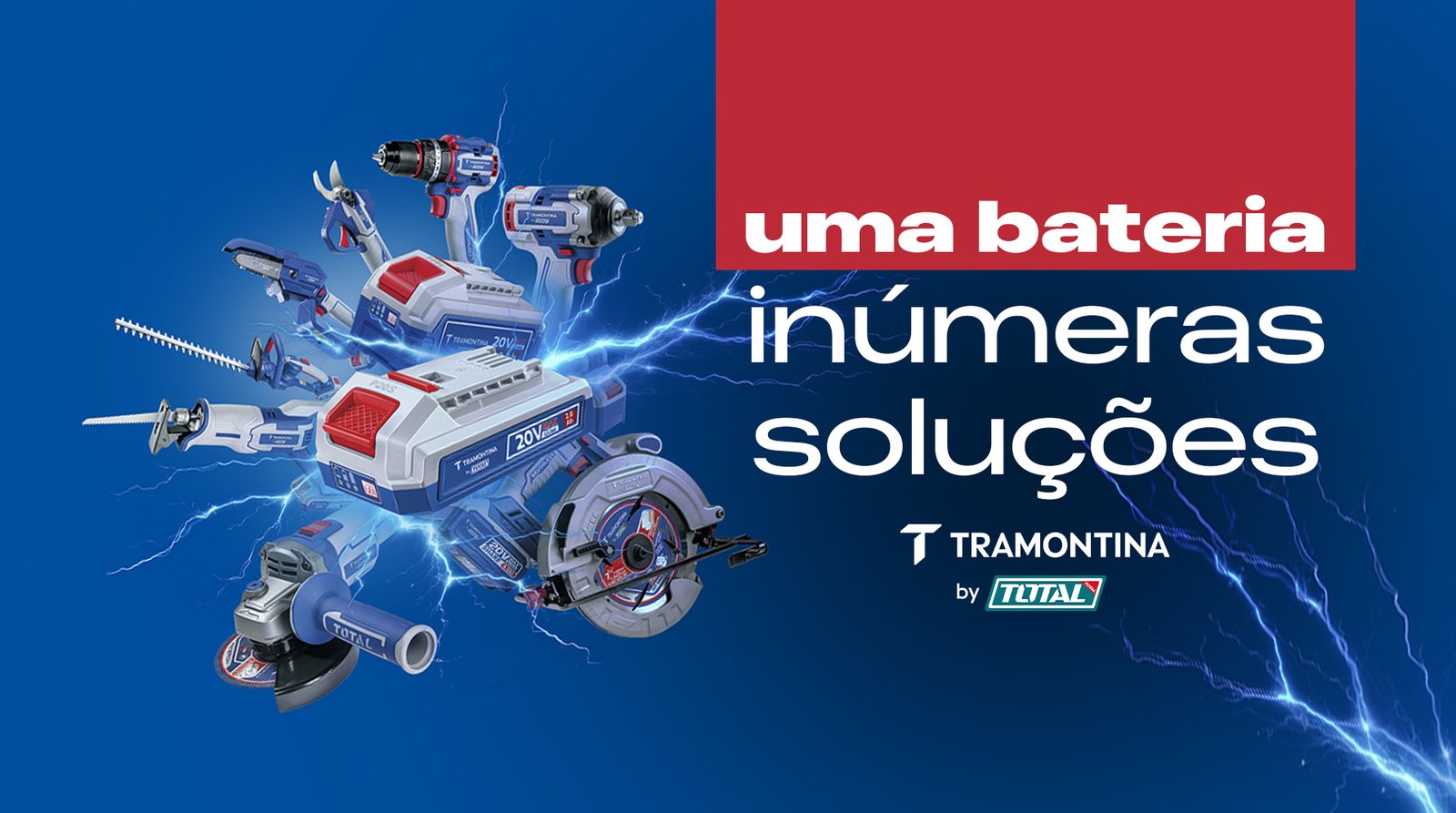 Ferramentas a Bateria Tramontina by Total - Máxima Potência e Sistema Intercambiável 20V